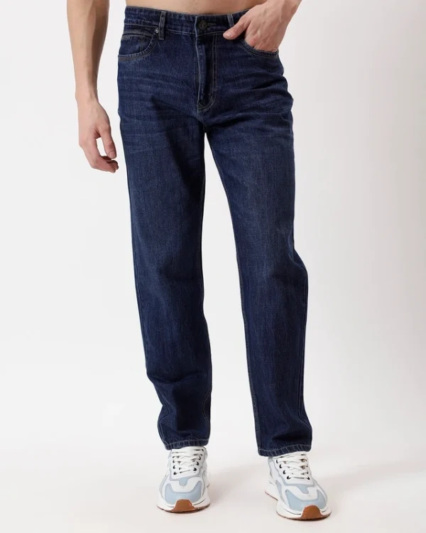 INDIGO TRIBE’S Men’s Dark Blue Washed Jeans